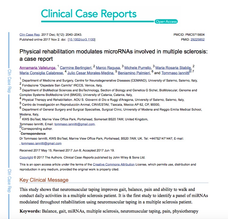 Physical rehabilitation modulates microRNAs involved in multiple